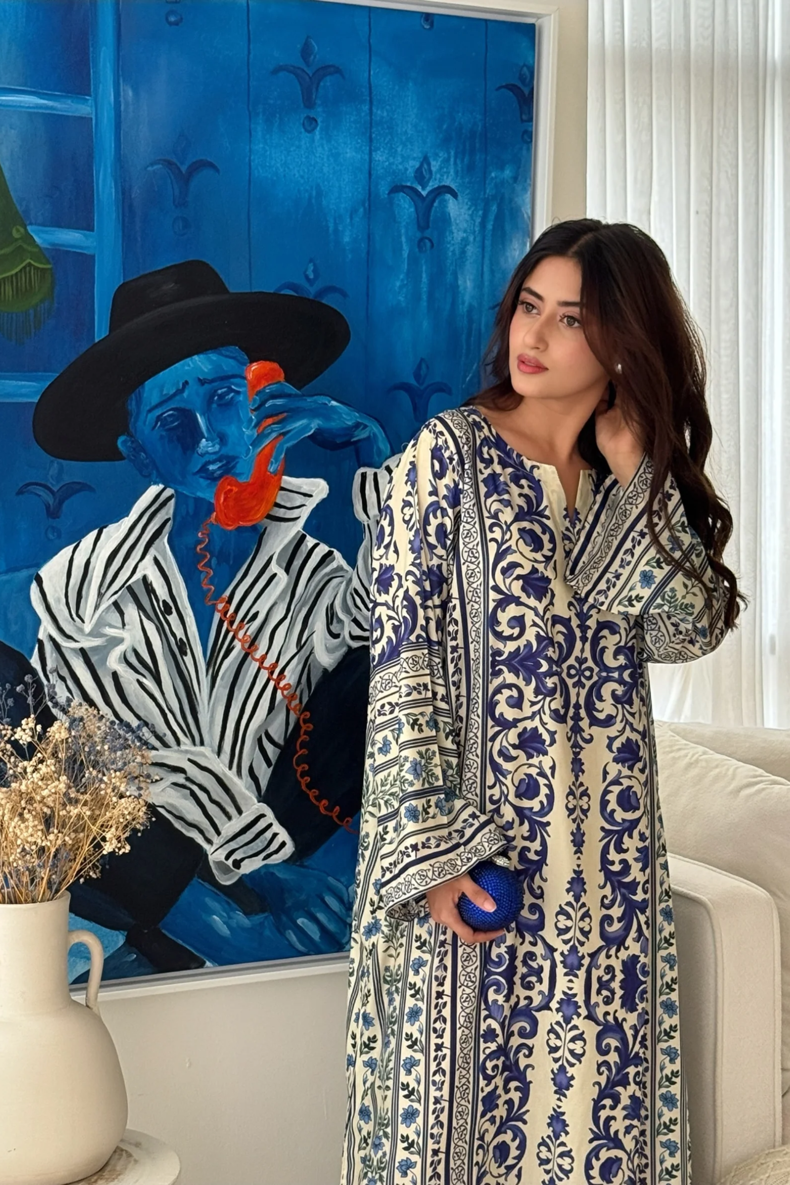 LAAM Blue Royale Printed Lawn 3-Piece Suit – D#24001